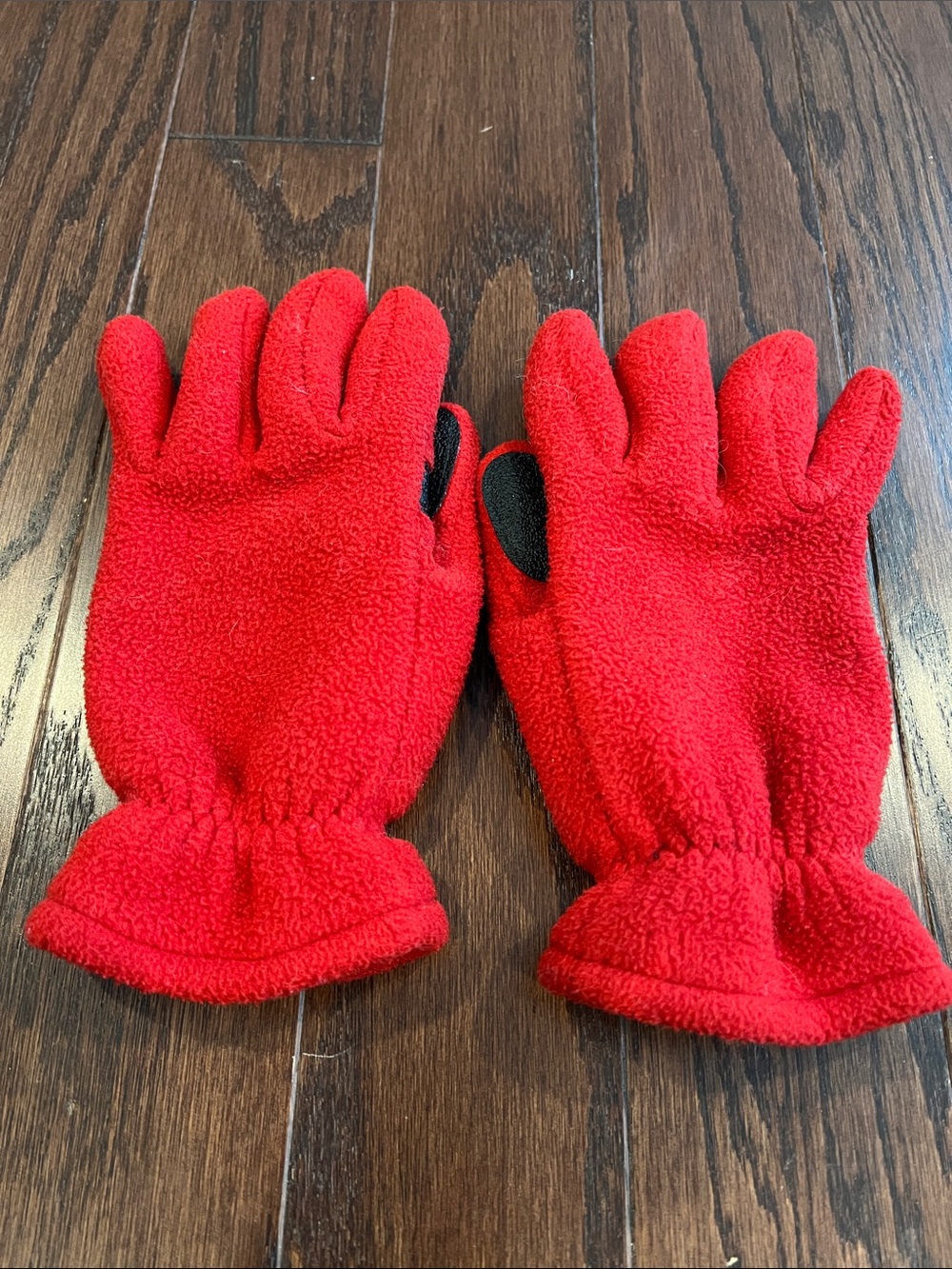 Lands' End Bright Red Fleece Gloves